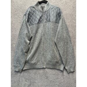 The North Pole Quilted Knit Zip Jacket Women 5XL Gray Sweater Coat